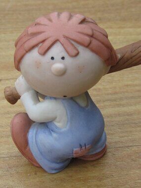 Bumpkins Baseball Bat Boy Porcelain Figurine Vintage 1980s